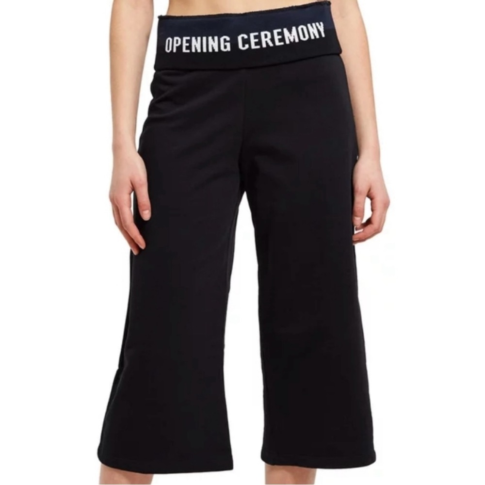 SALE Opening Ceremony Black Knit Cropped Culotte Pant